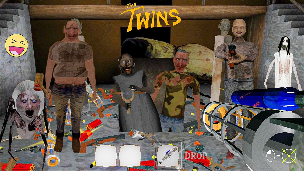 The Twins Remake - Unlimited Weapons Vs Granny Grandpa Bob Buck Slendrina And Spider Angelina 🔥.