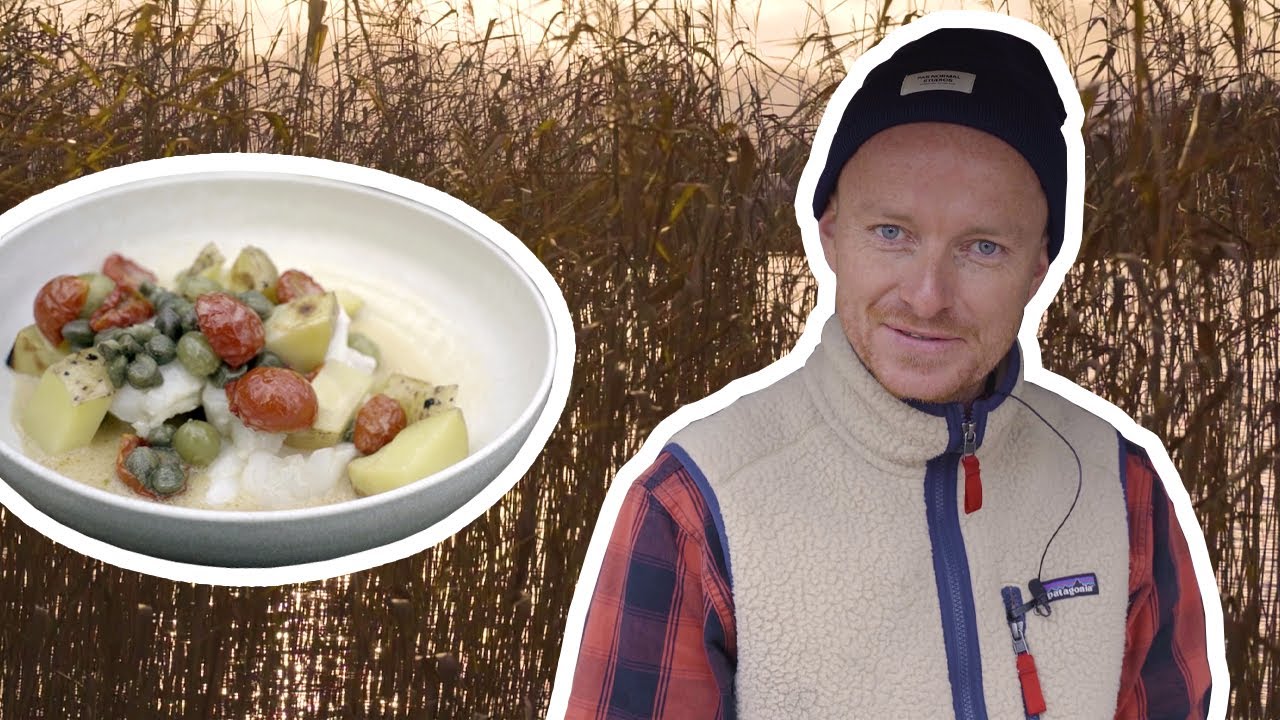 Grillet torsk med tomat og syltede stikkelsbær