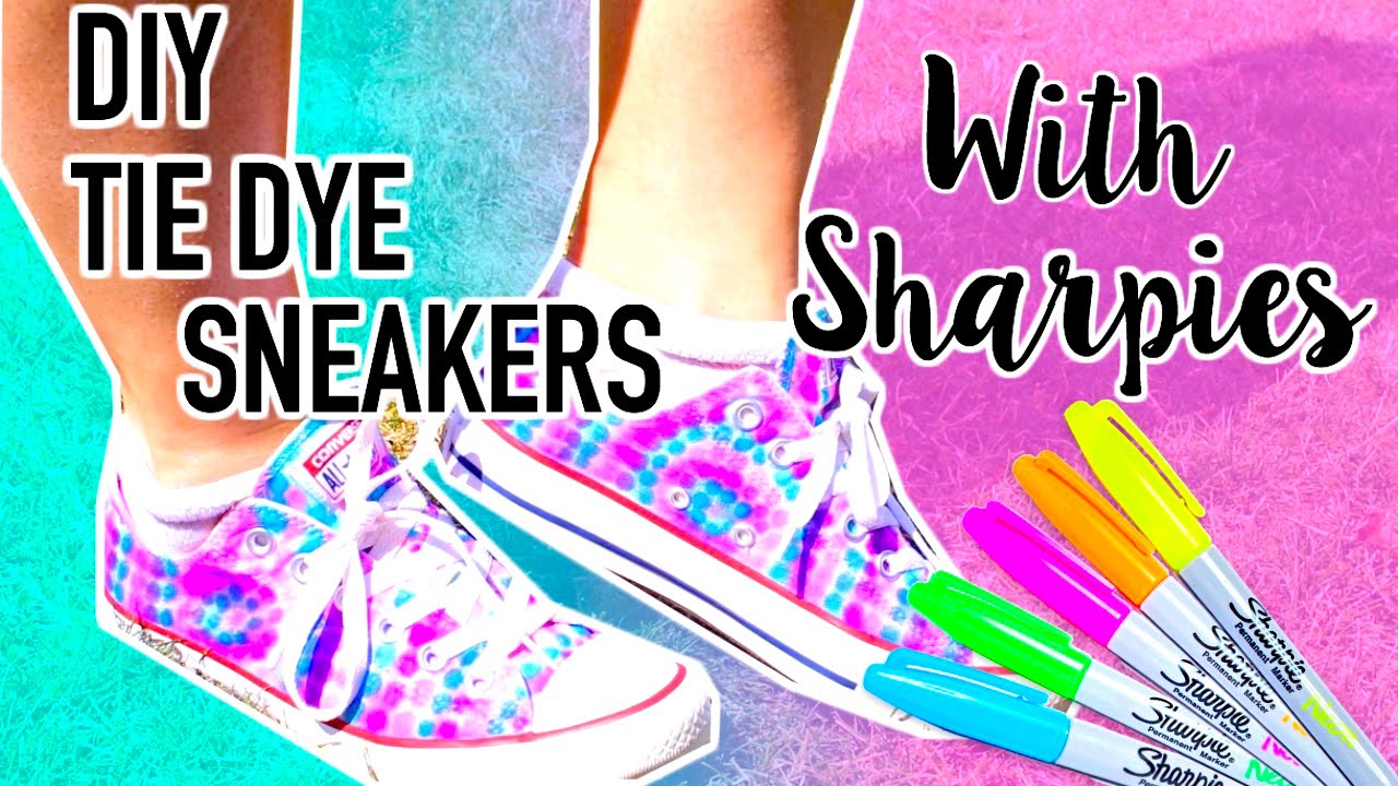 DIY Tie Dye Shoes with Sharpies!!