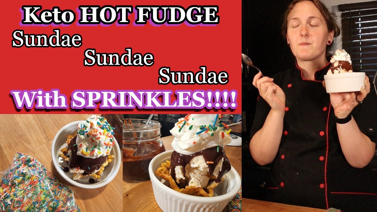 Keto Homemade Hot Fudge Sundae Sauce with Homemade Sprinkles!!!