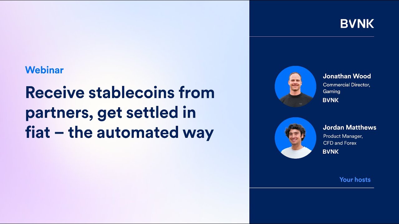 Receive stablecoins from partners, get settled in fiat – the automated way