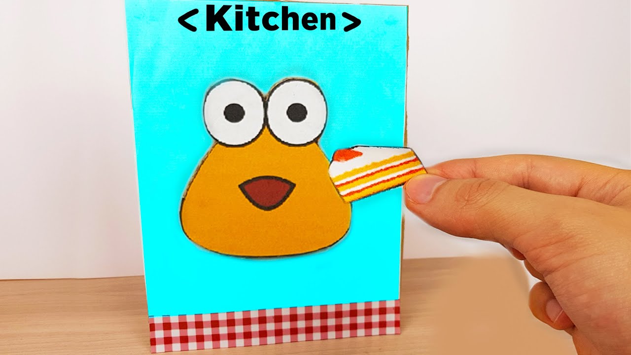 Pou In Real Life - Cardboard Game Pet