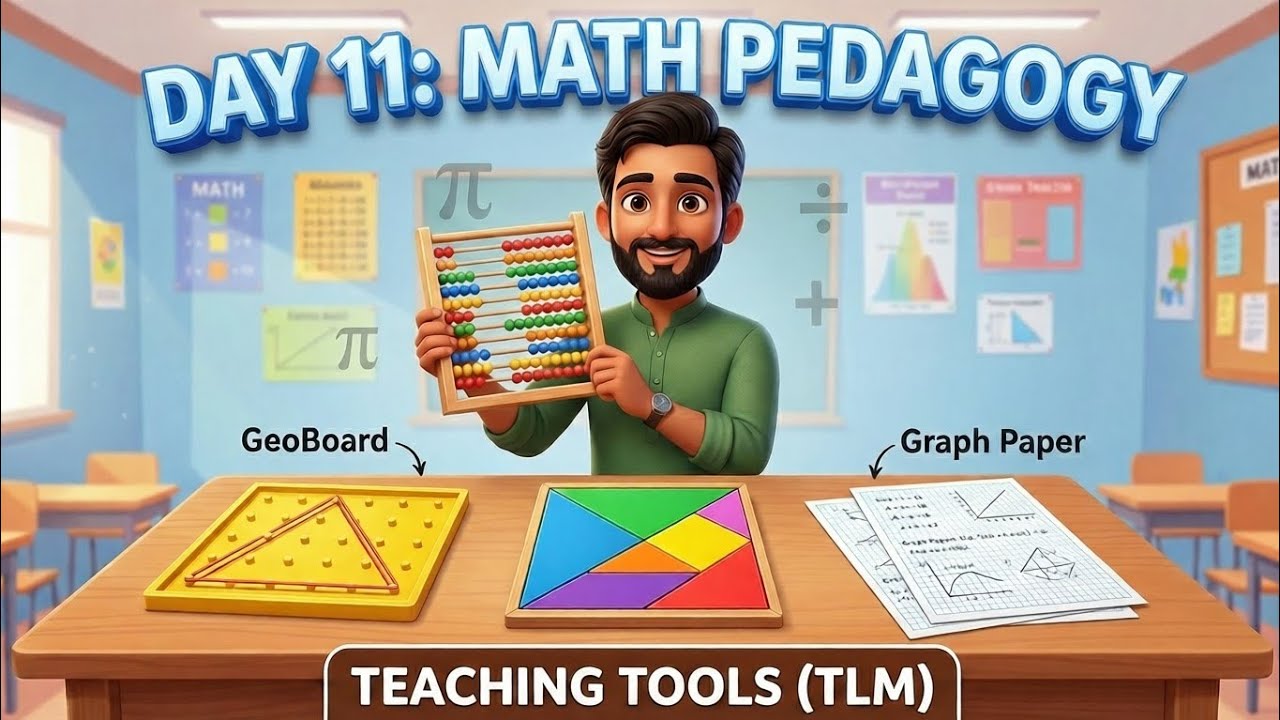 Maths Pedagogy Day 11: Teaching Learning Materials (TLM) | Abacus, GeoBoard, TanGram