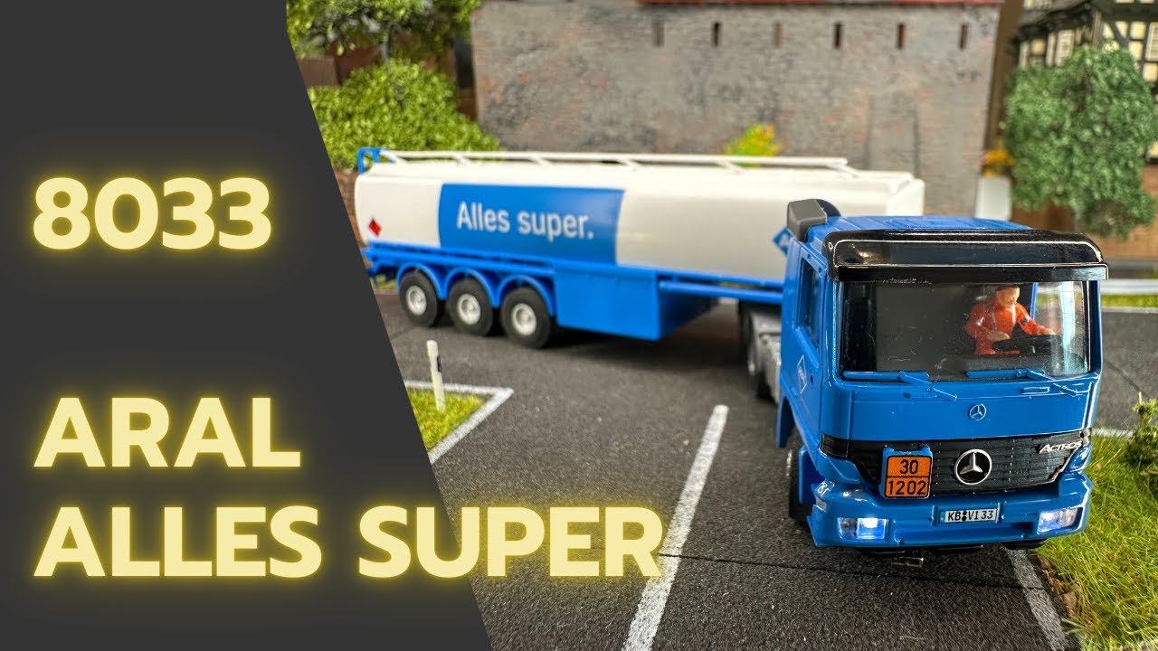 8033 ARAL Tankzug Viessmann CarMotion H0 Actros 3-Achs Zugmaschine Auflieger selbst fahrend