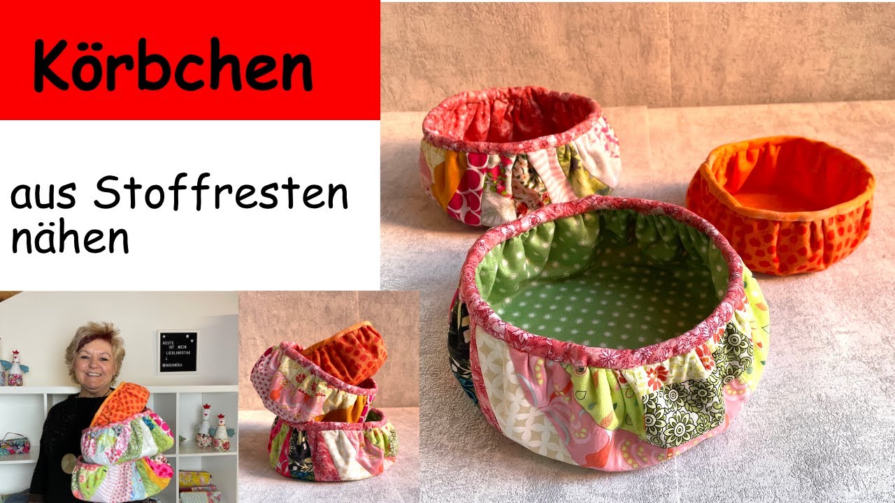 Körbchen aus Stoffresten nähen