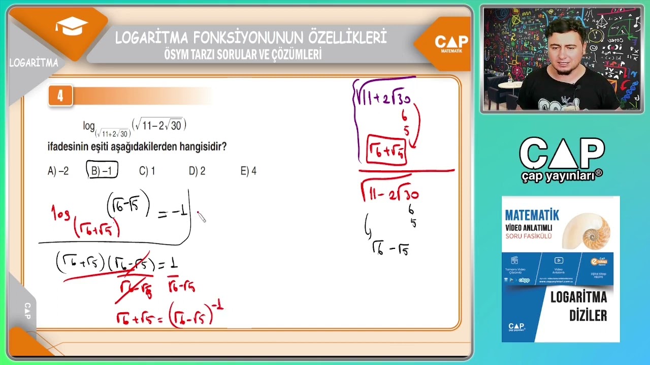 Logaritma-Sayfa42-Ösym Tarzı Sorular ve Çözümleri