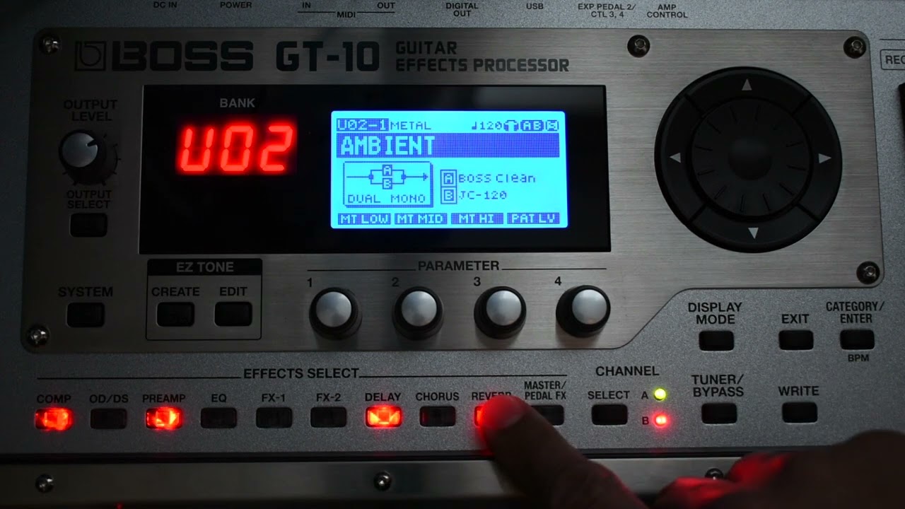 Boss GT10 ambient settings for worship