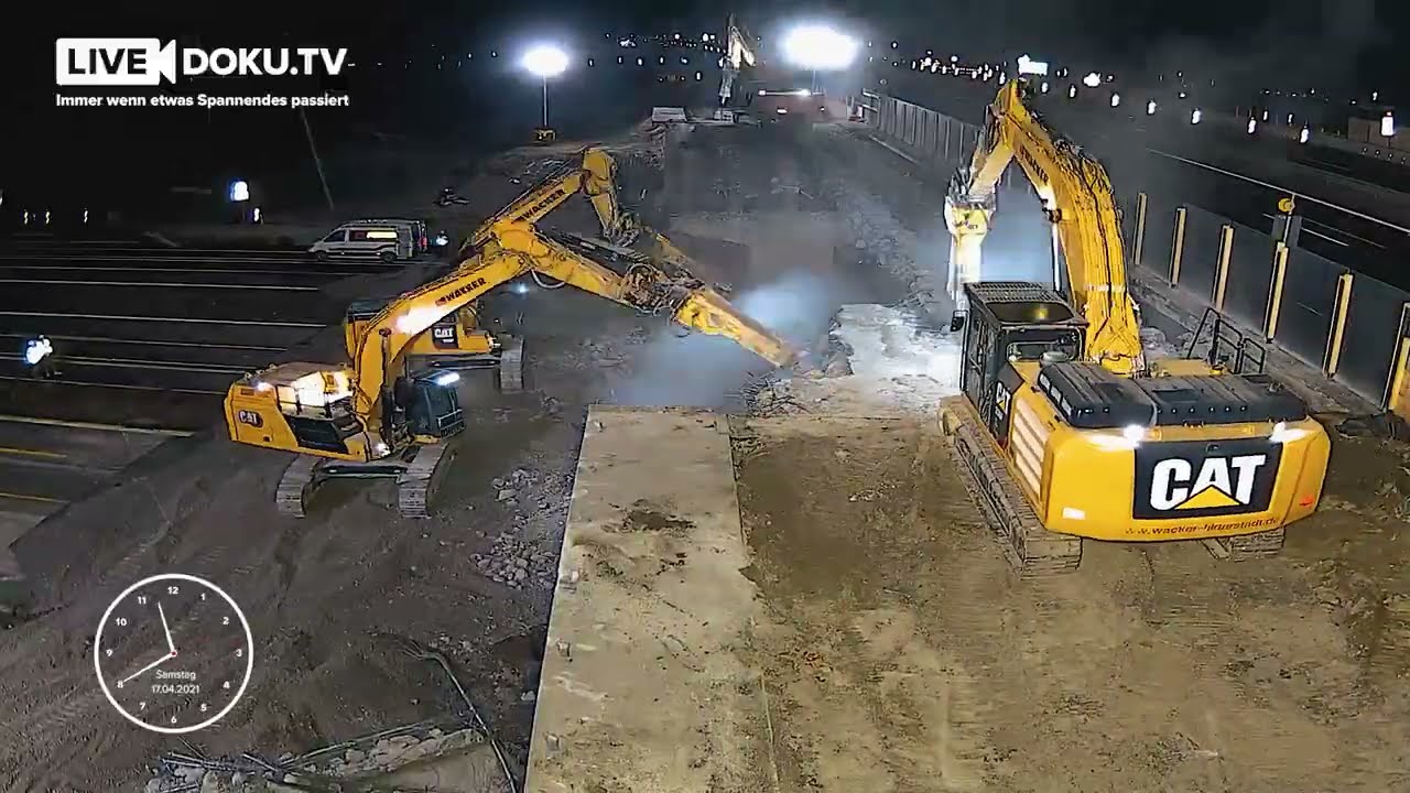 Referenzprojekt: Mega-Brückenabbruch im Zeitraffer - 16 Stunden in 7 Minuten