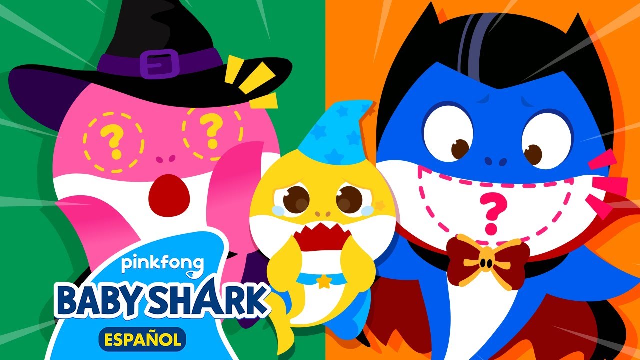 🫥¡Ah! ¿Qué le Pasó a Mi Cara? | Juego de Halloween | Baby Shark en español
