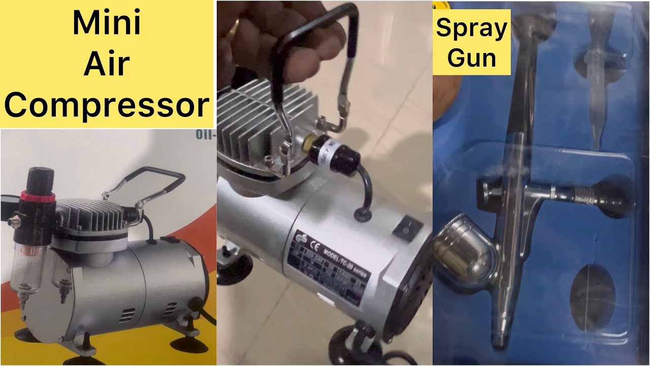 Mini Air compressor with gun a perfect tool for spray painting