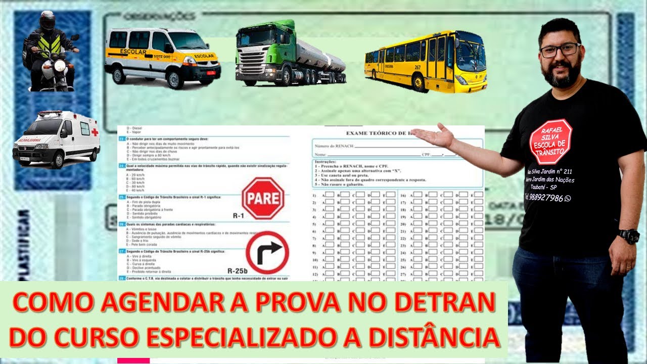 COMO AGENDAR SUA PROVA NO DETRAN DO CURSO ESPECIALIZADO A DISTÂNCIA