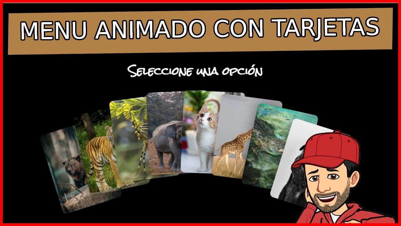 🖐️menú tarjetas animadas, elementor free, wordpress 206, tutorial español