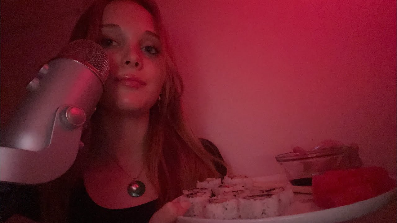 asmr sushi + rambles (eating sounds)