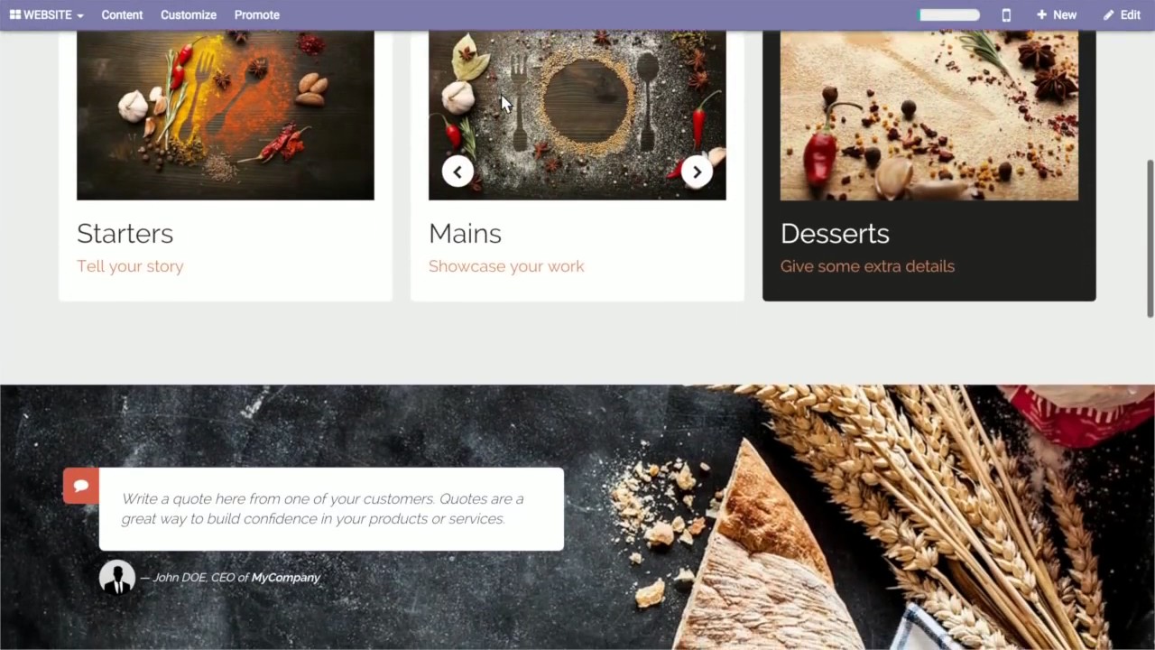 Odoo 10  Website Builder Features