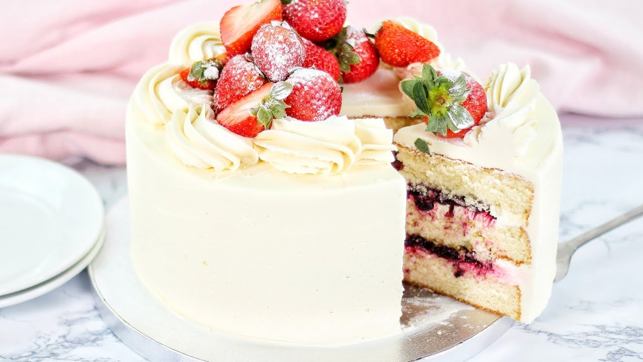 Torta de Frutos rojos (Torta Blanca) | 3 Recetas Basicas