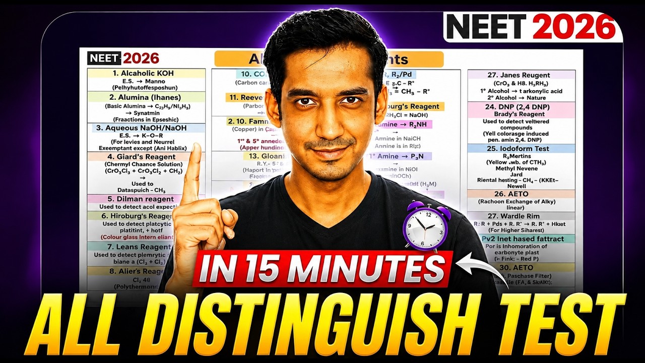 Distinguish Test | Organic Chemistry in Just 15 Minutes | NEET 2026