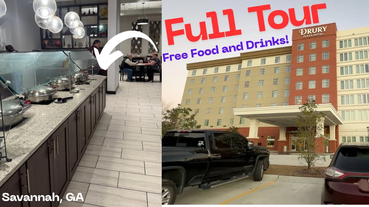 Полный обзор отеля Drury Plaza Hotel-Pooler Georgia | Бесплатное питание, алкоголь и чистые номера