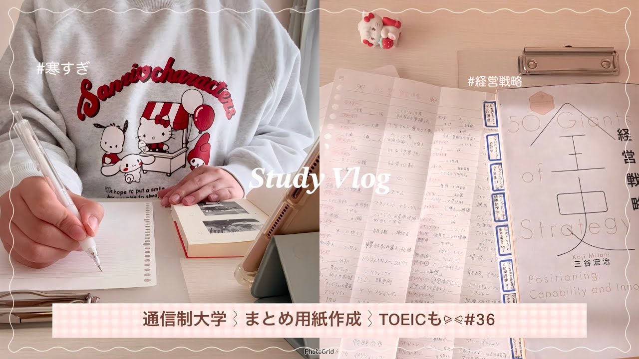 声ありvlog⌇通信制大学🦆まとめ用紙🗒️⌇TOEIC⌇寒い❄️