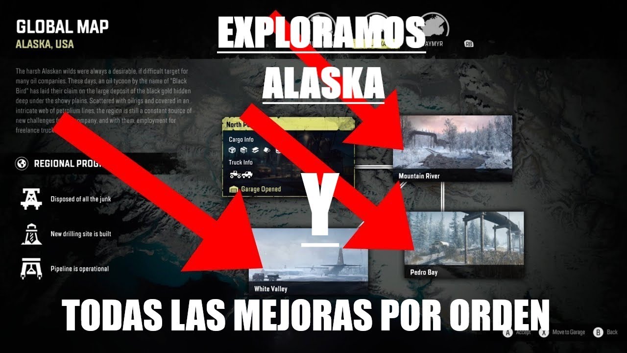 #SNOWRUNNER./// TODAS LAS UBICACIONES DE MEJORAS Y EXPLORACION A TODA LA REGION// (ALASKA)