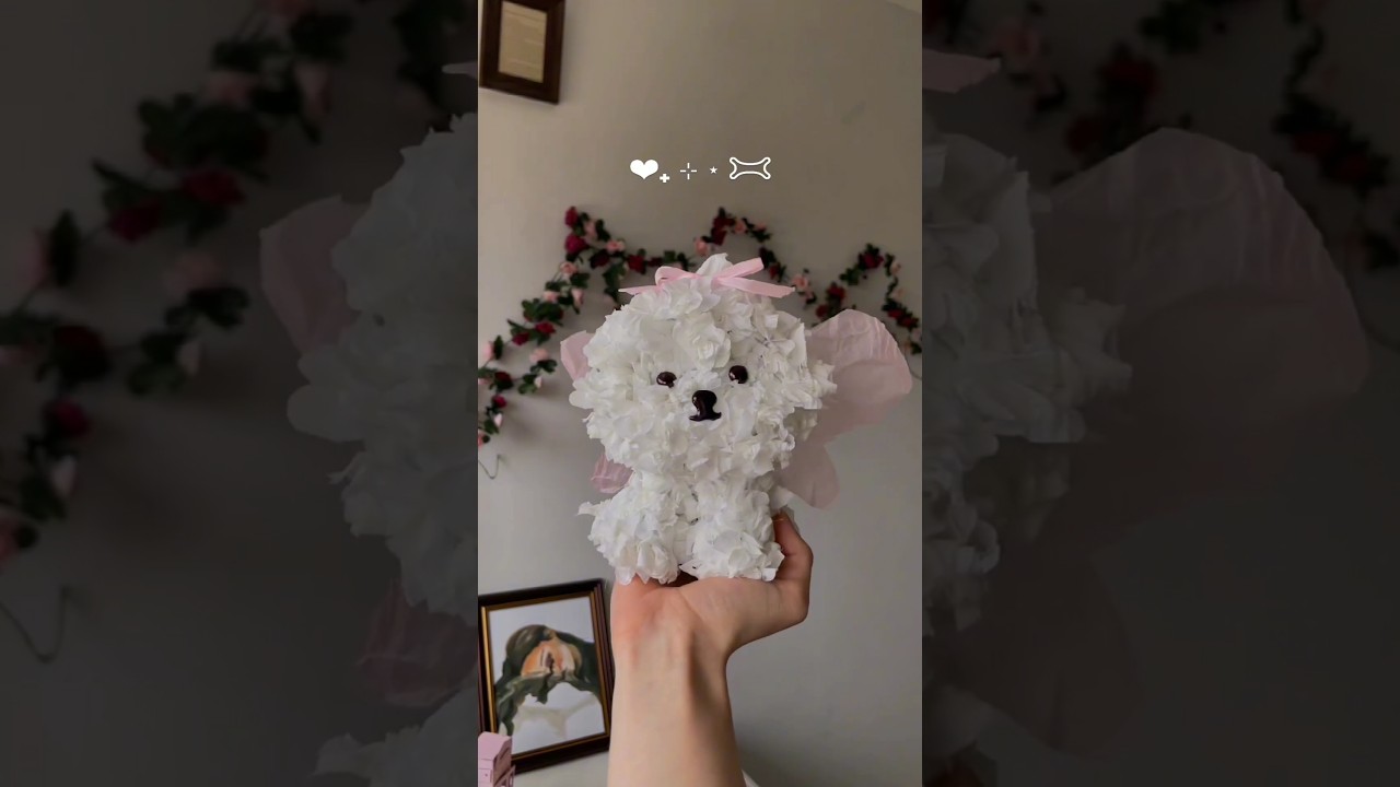 Cutest paper flower dog ever😭🔥😱 #shorts #viral #diy #giftideas @CraftyNandani7