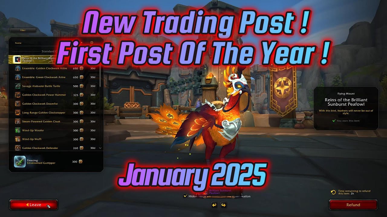 New January 2025 Trading Post World Of Warcraft (4k Resolution)