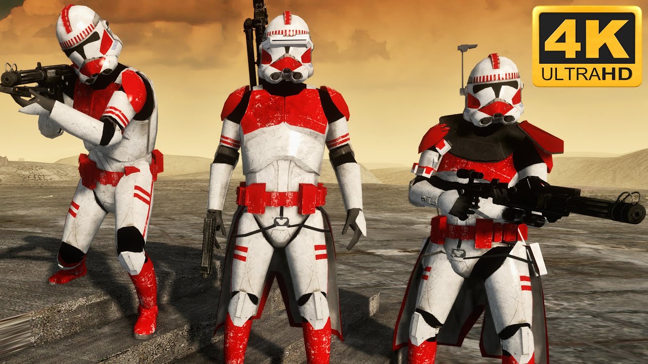 GALACTIC REPUBLIC (Coruscant Guard) vs CIS BATTLE DROIDS - Men of War: Star Wars Mod (4K)