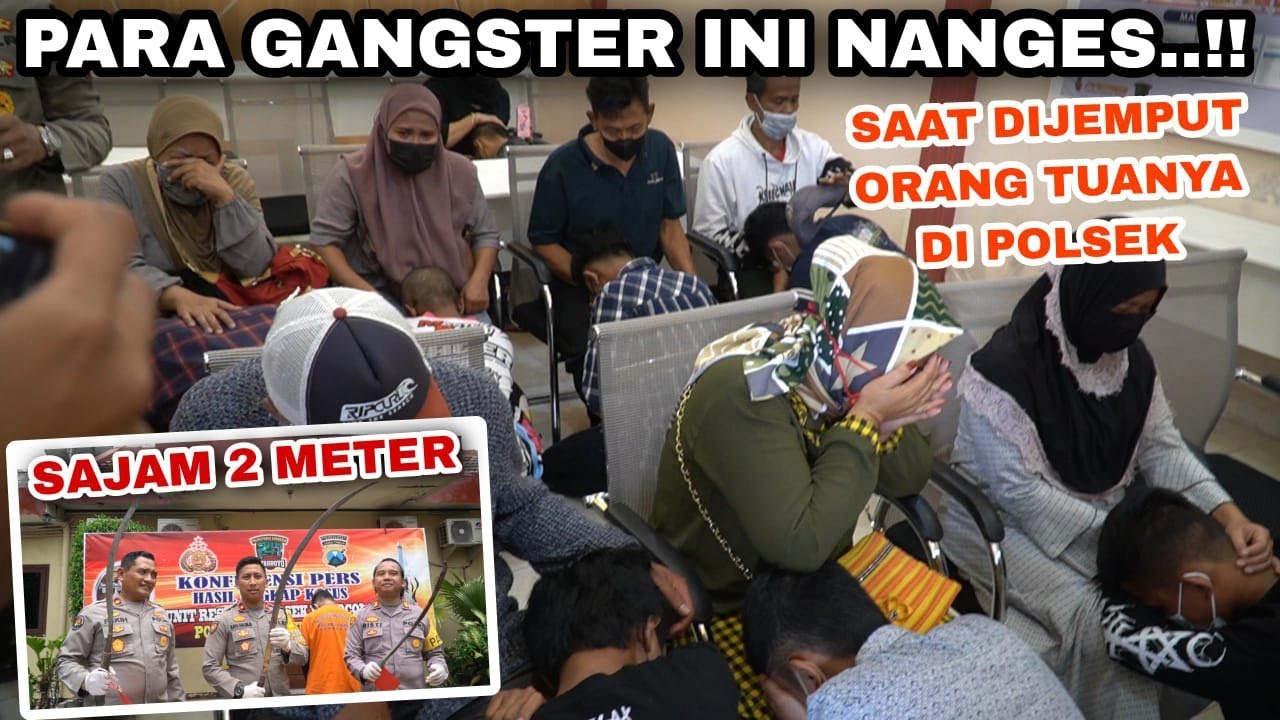 Para Gangster ini Pun Menangis tersedu saat dijemput Orang tuanya di Polsek Wonocolo Surabaya