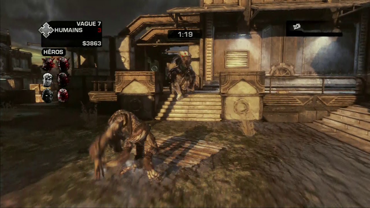 GEARS OF WAR 3  Beast mode ARTILLERY Insane difficulty 9,59 min