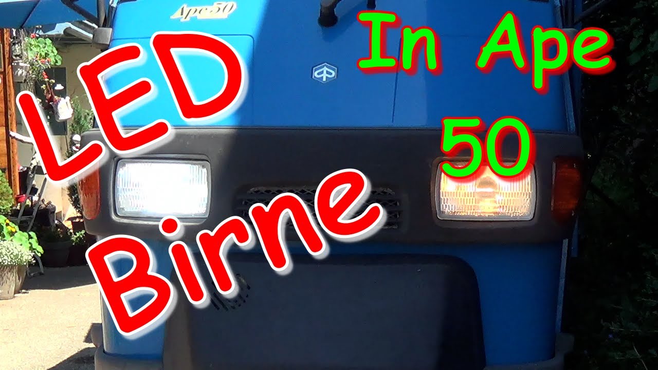 Ape 50 Scheinwerfer auf LED Birnen umgerüstet