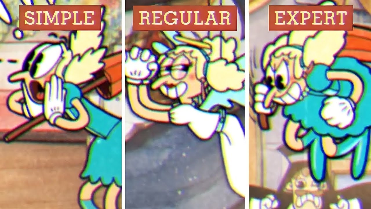 Cuphead - Sally Stageplay - Simple vs Regular vs Expert Difficulty