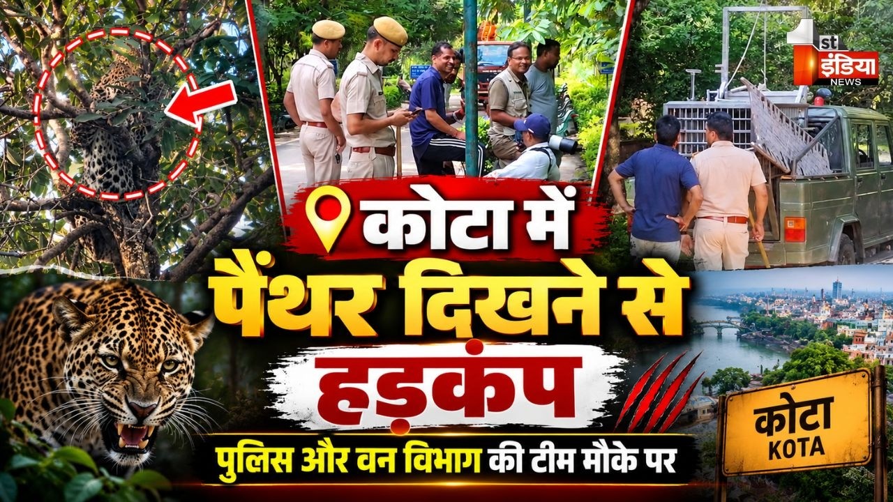 Kota Panther Rescue: CV Garden में पैंथर दिखा, मौके पर पहुंची Forest Department टीम | Rajasthan News