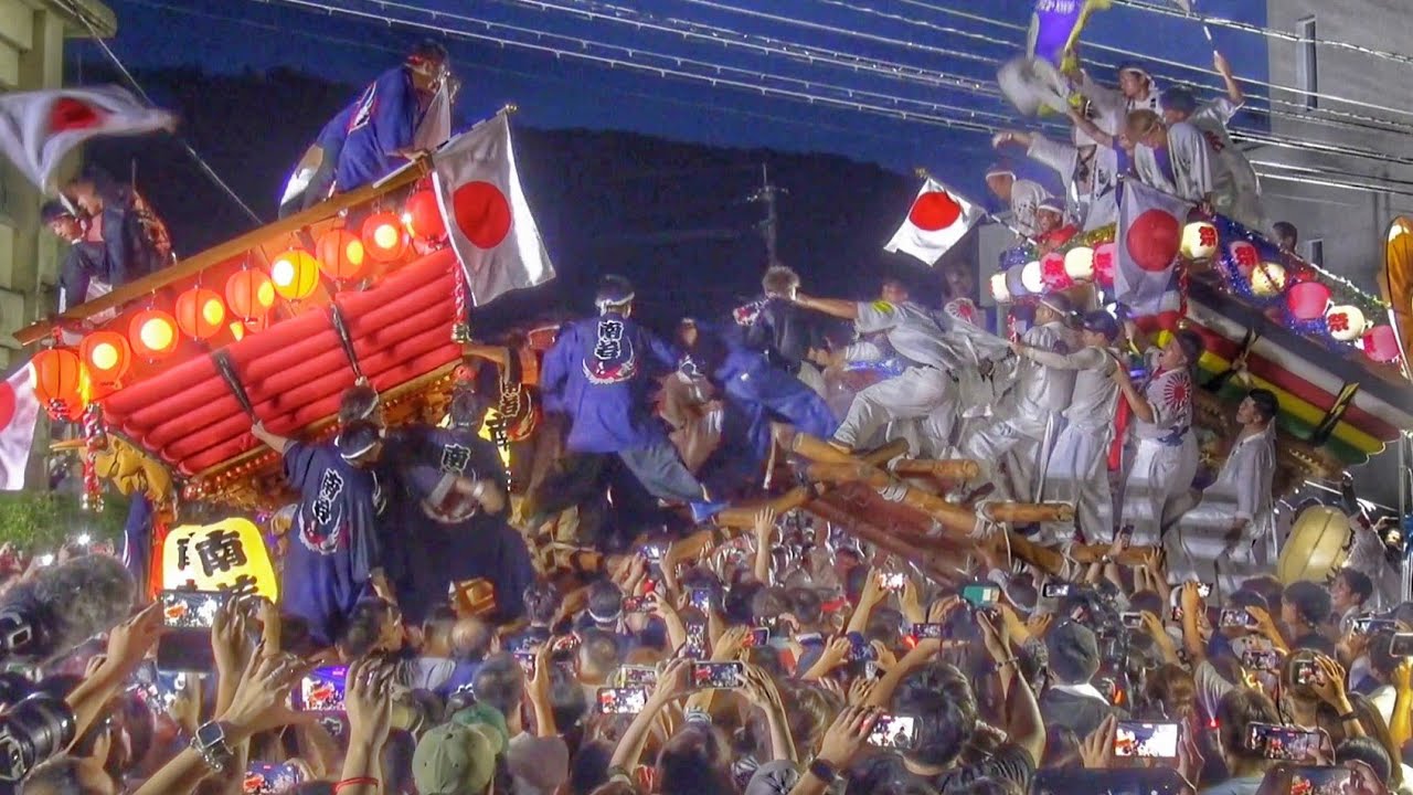2023.7.23 宮崎県 日向市 細島みなと祭り 太鼓台 組み合わせ (南若·東若)