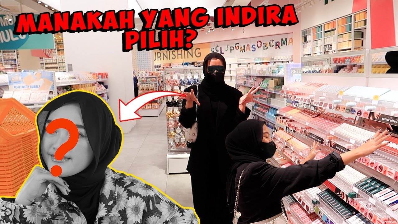 BELI MAKE UP DENGAN MATA TERTUTUP?!! BLINDFOLD MAKE UP SHOPPING CHALLENGE !!