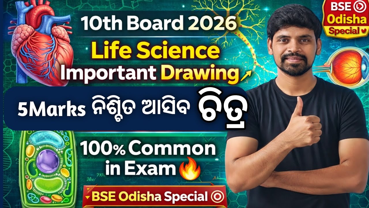 10th Board 2026 Life Science Important Drawings (ଚିତ୍ର) | Science Question paper 2026🔥 | BSE Odisha