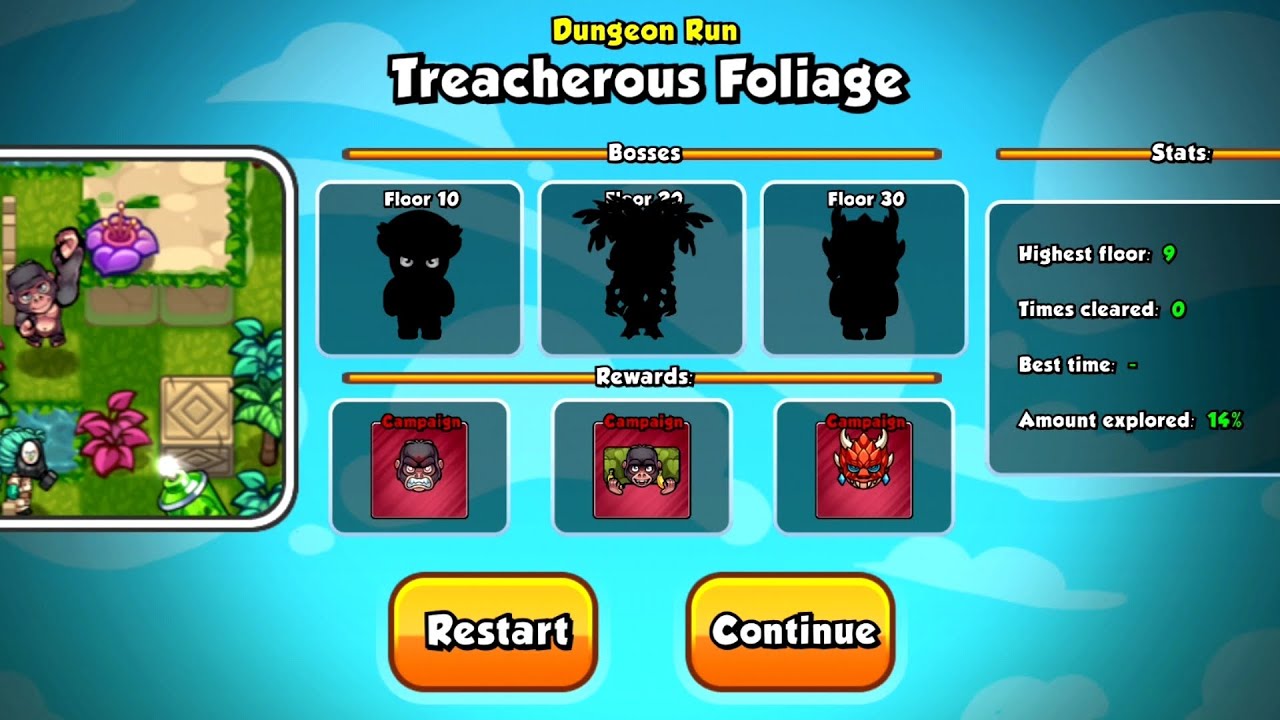 Dungeon Run [Treacherous Foliage] Completed 30 Floor Bomber friends.