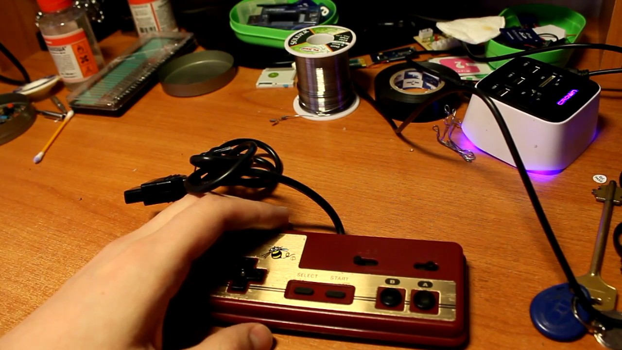 Переделка любого геймпада от денди/famicom для подключения к PC USB