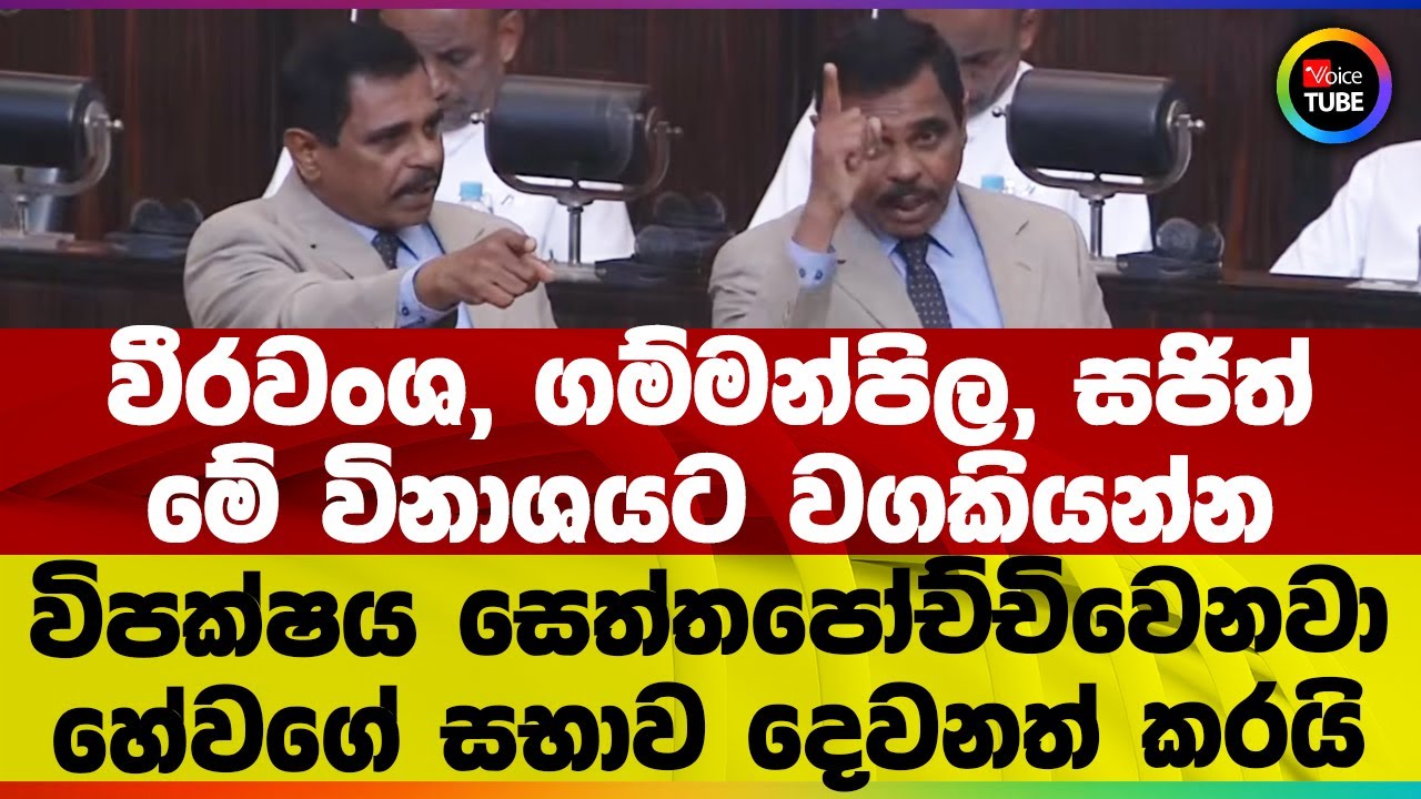 වීරවංශ, ගම්මන්පිල, සජිත් මේ විනාශයට වගකියන්න | විපක්ෂය සෙත්තපෝච්චිවෙනවා | හේවගේ සභාව දෙවනත් කරයි