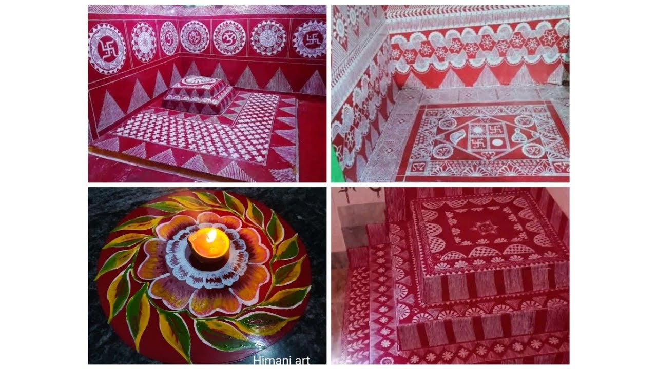 me and my sister aipan art.Deli aipan design/diwali special / easy aipan design /uttarakhandi art
