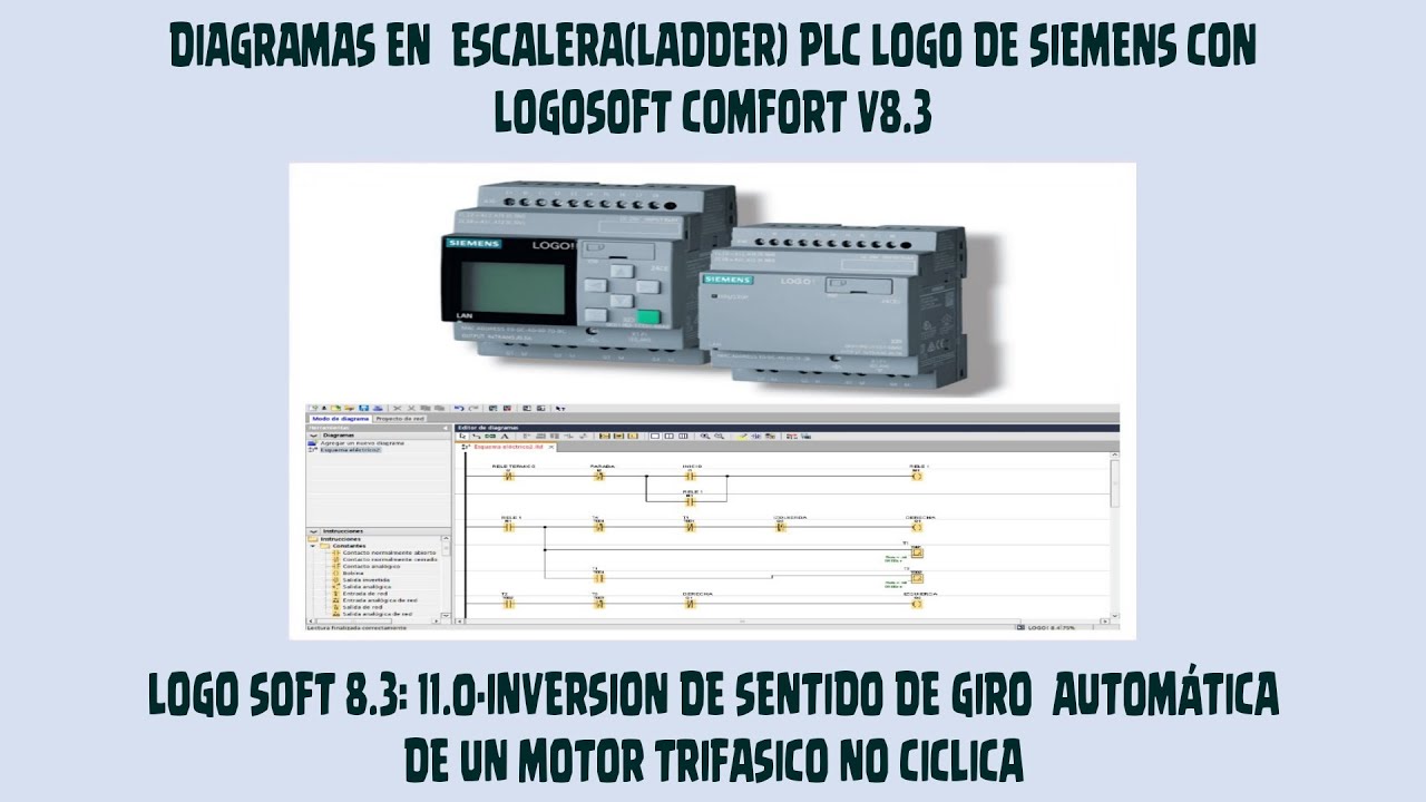LOGO SOFT 8.3-11.0 INVERSION AUTOMATICA DE SENTIDO DE GIRO DE UN MOTOR TRIFASICO NO CICLICA