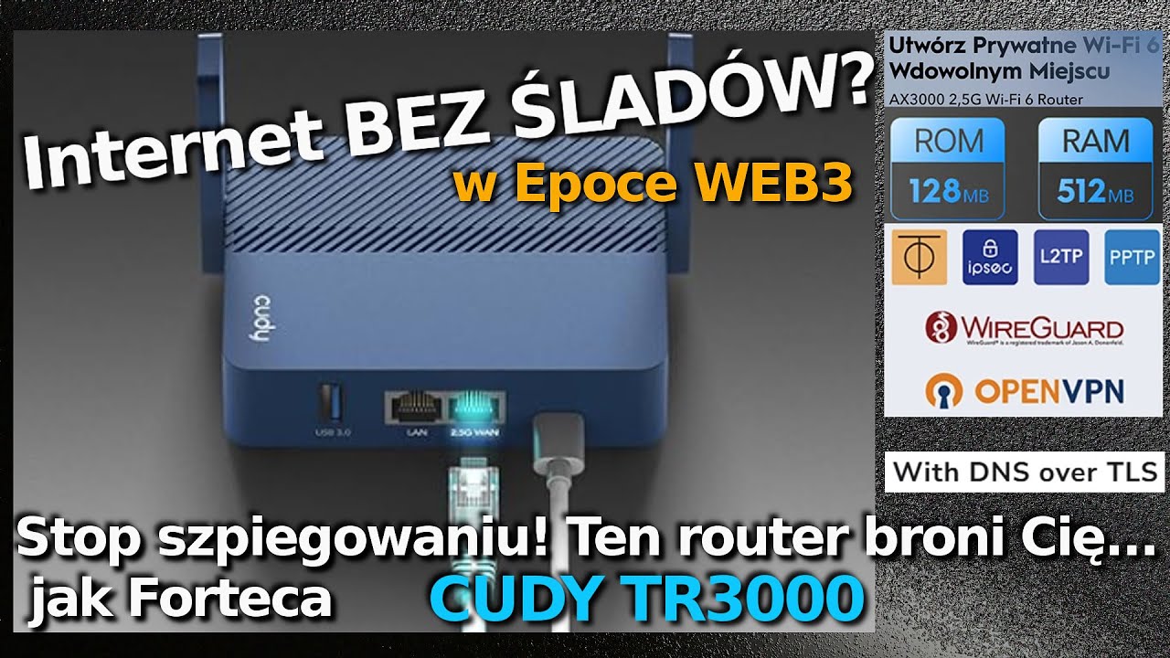 Turystyczny i do domu Router Cudy TR3000 2.4 5 GHz DualBand Wi-Fi Mesh Open VPN WireGuard DNS /TLS