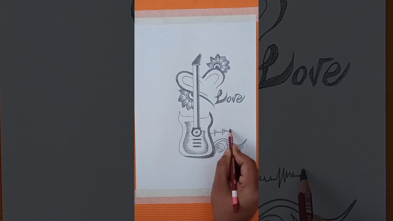new guitar drawing very easy simple drawing #short #drawing#guitar