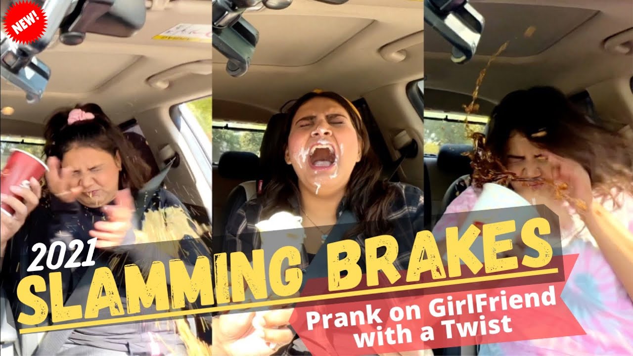 SLAMMING CAR BRAKES PRANK ON GIRLFRIEND WITH A TWIST - 2021 | BEST  REACTIONS | SHE GOT SUPER ANGRY