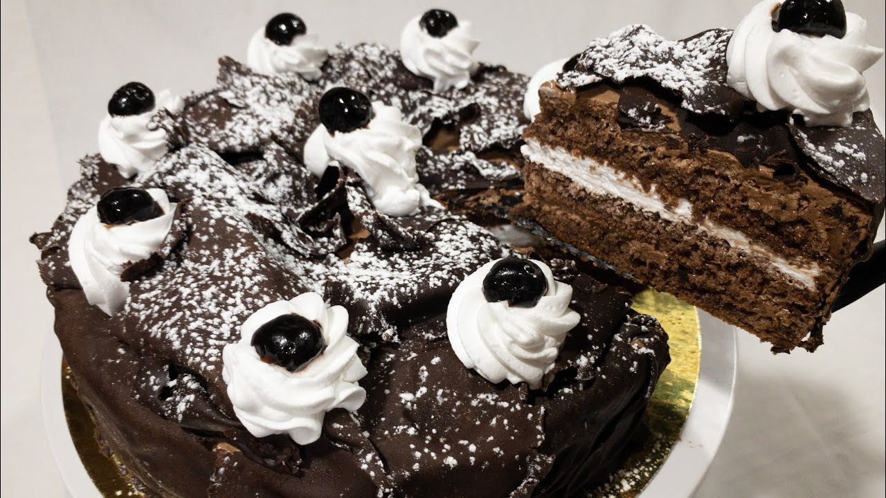Gâteau forêt noire حلوى الغابة السوداء لعشاق الشوكولا بطريقة و لا أسهل