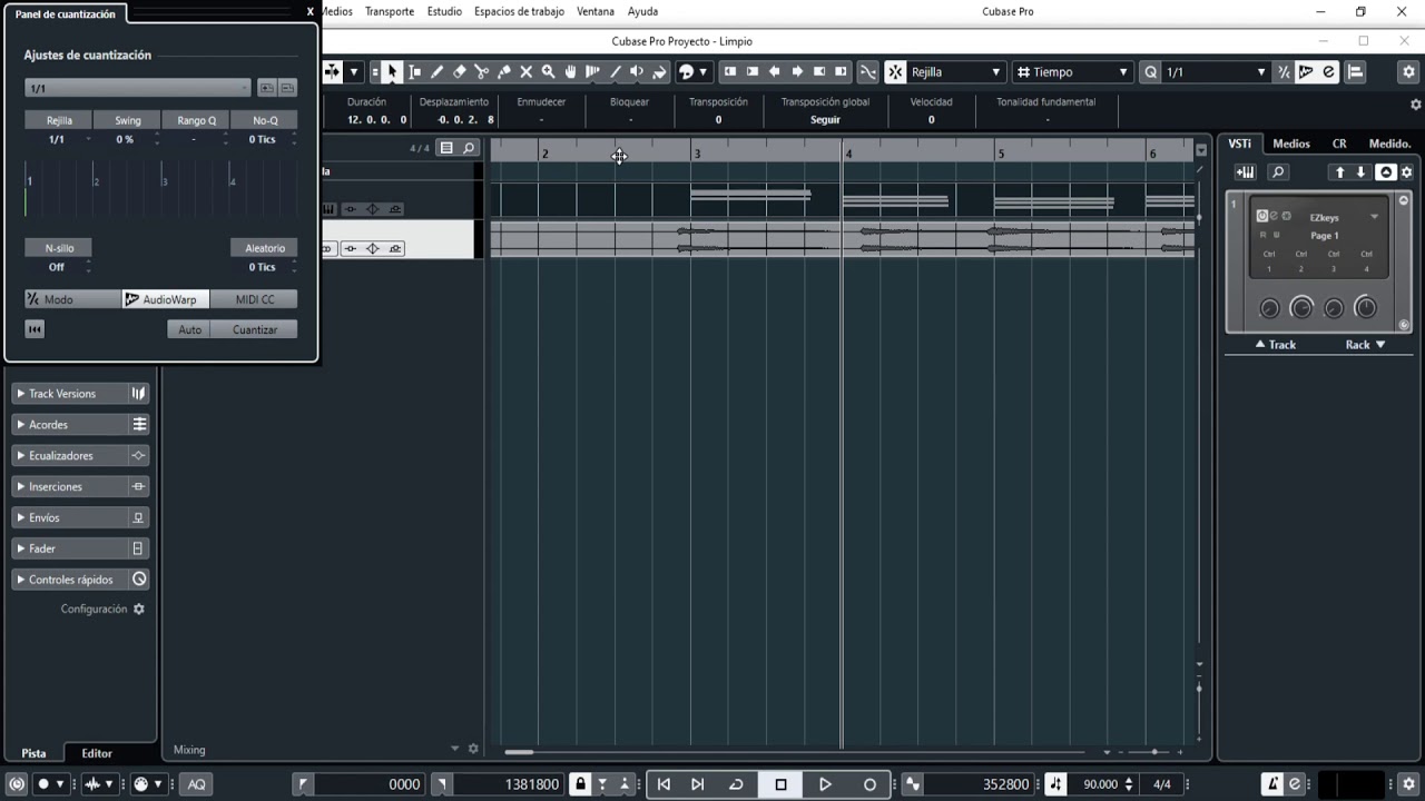 Cubase - Como cuantizar Audio y Midi