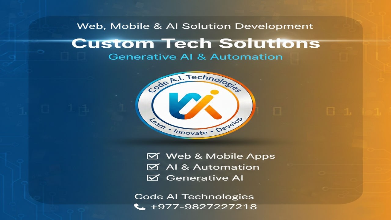 Custom Web, Mobile & AI Solutions | Generative AI & Automation – Code A.I. Technologies