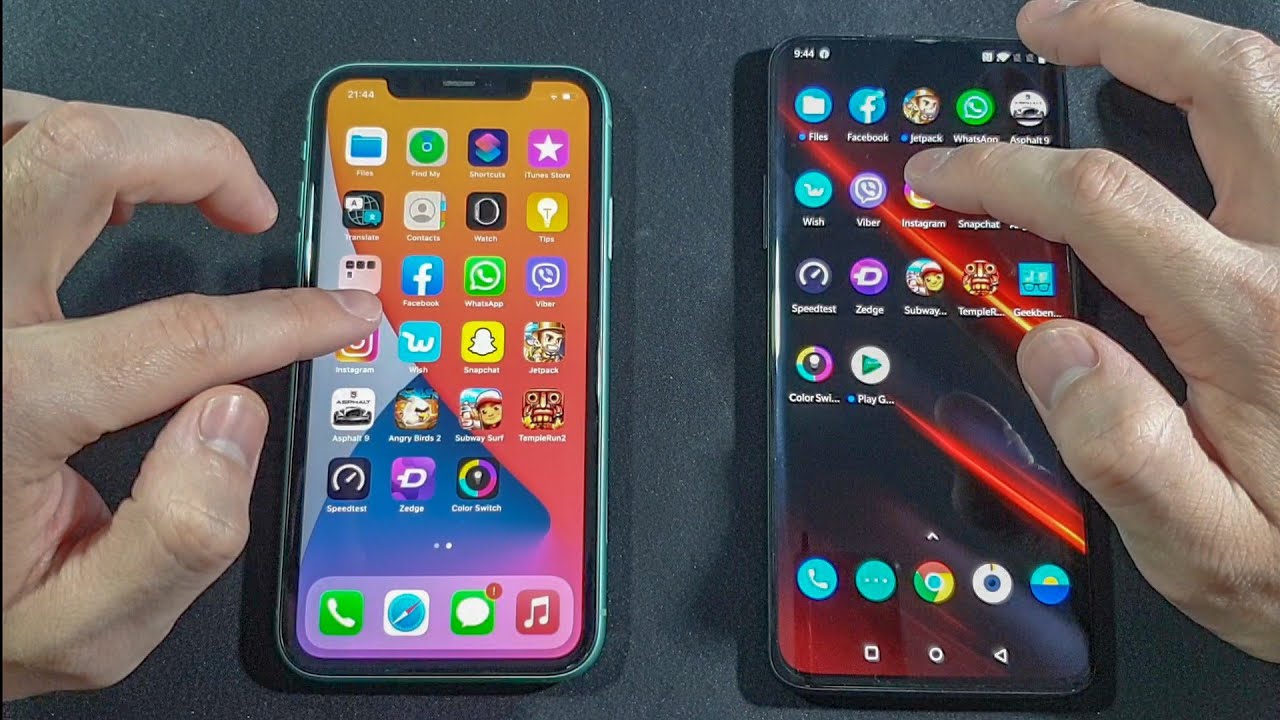 Iphone 11 vs OnePlus 7T Pro Mclaren Edition Comparison Speed Test