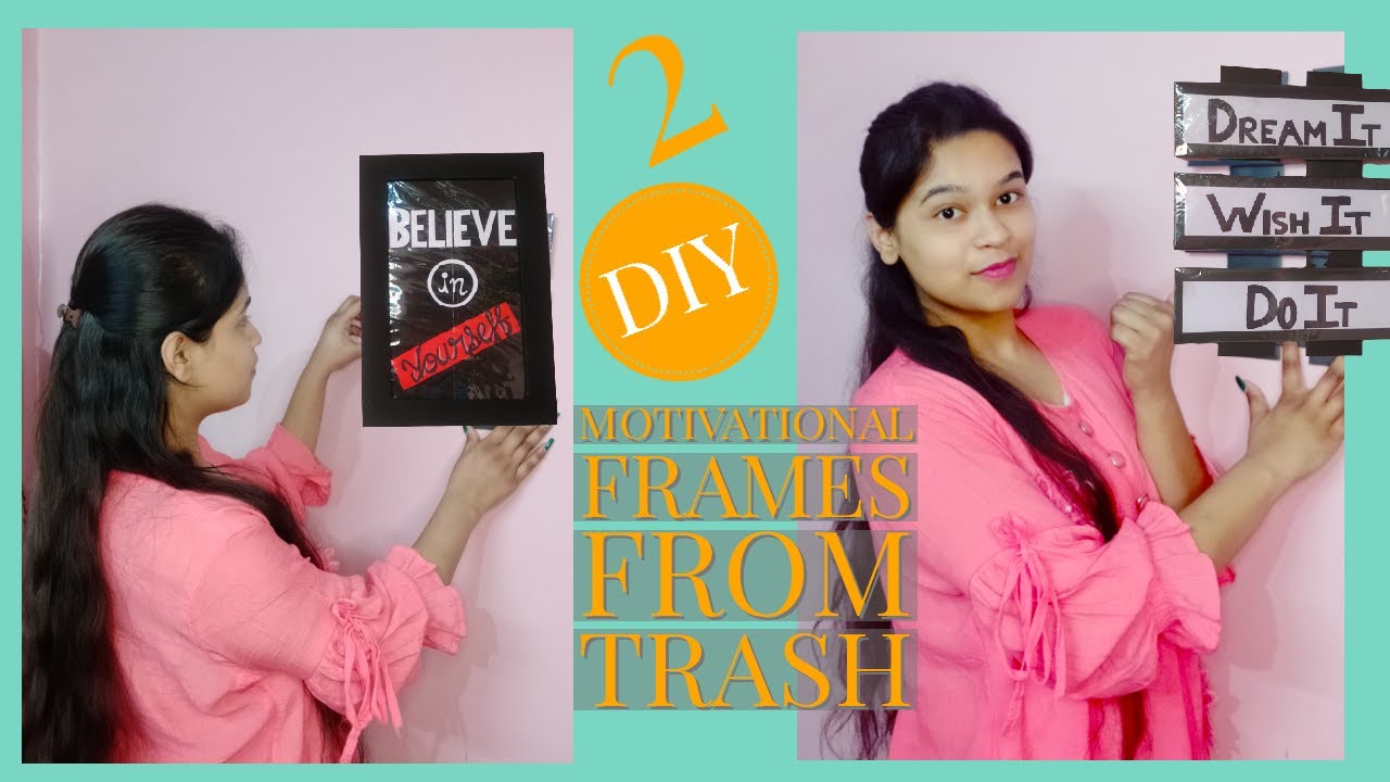 DIY - 2 Motivational Wall Frames From Waste Cardboard || Palak's Planet