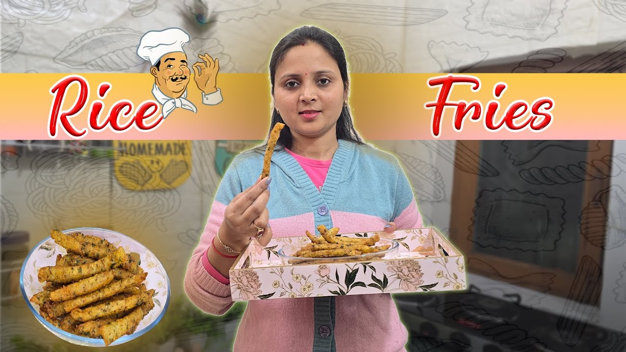 BACHE HUYE RICE NO TENSION 😍🤩RICE FRIES TRY THIS RECIPE 😋 