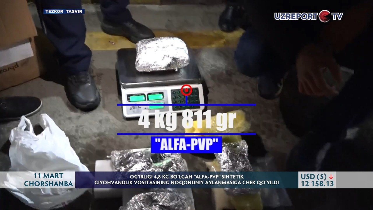 4,8 kg bo‘lgan “Alfa-PVP” sintetik giyohvandlik vositasining noqonuniy aylanmasiga chek qo‘yildi