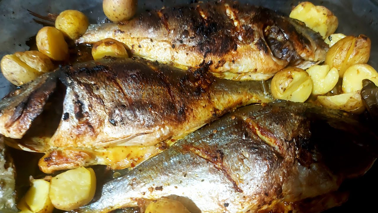 Baked whole dorado fish recipe|easy delicious dorado recipe with vegetables baked in oven